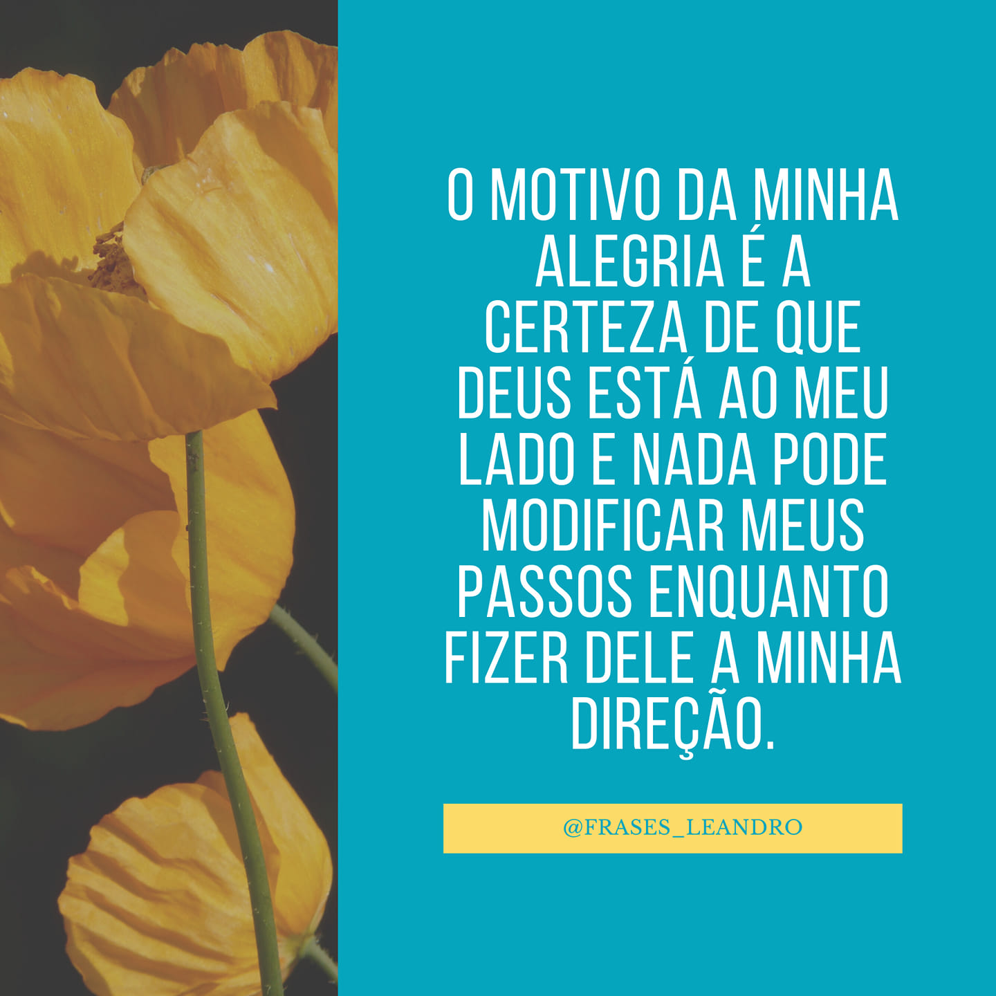 O motivo da minha alegria e a certeza de que deus