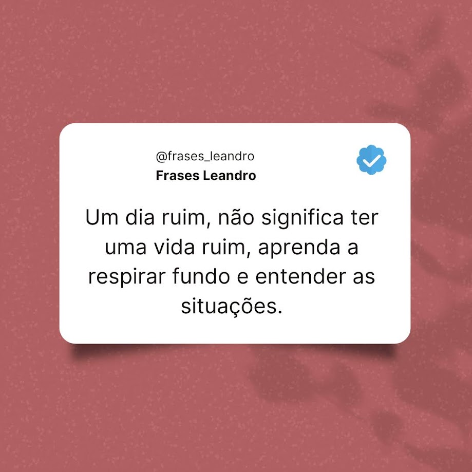 Um dia ruim não significa uma vida ruim