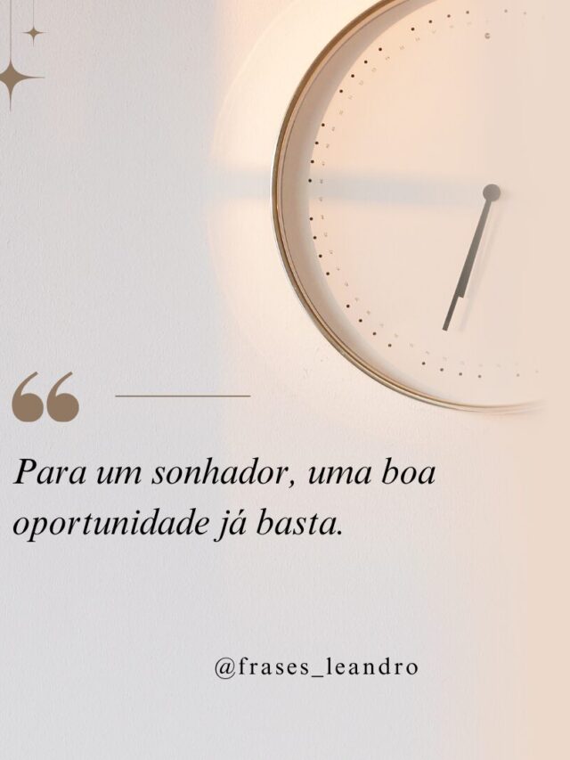 Para um Sonhador uma boa oportunidade ja basta